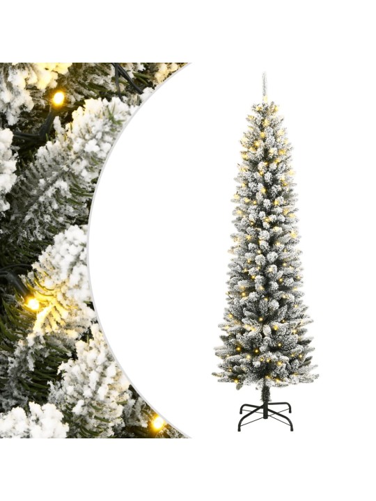 Mākslīgā ziemassvētku egle ar sniegu, 240 cm, 300 led