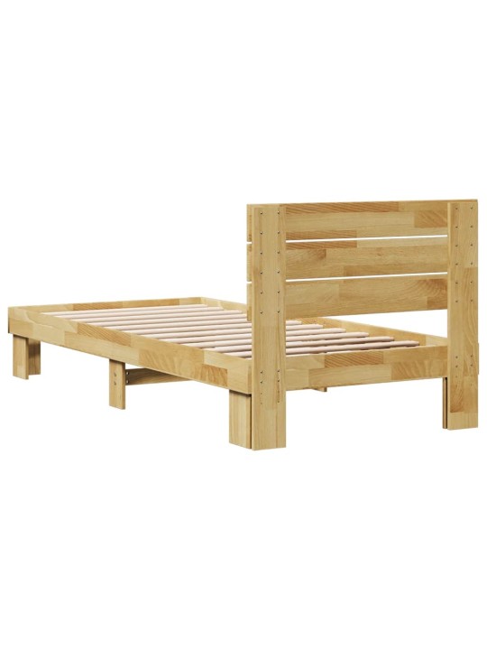 Gultas rāmis ar galvgali bez matrača 90x200 cm masīvkoka ozols