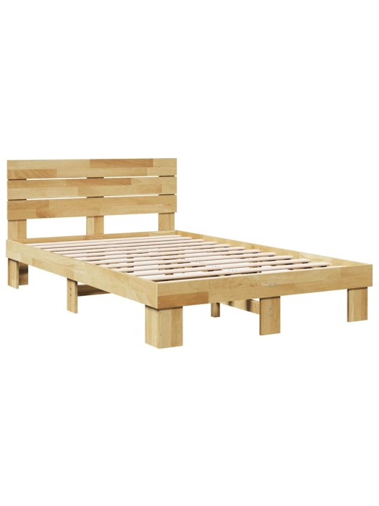 Gultas rāmis ar galvgali bez matrača 120x200 cm masīvkoka ozols