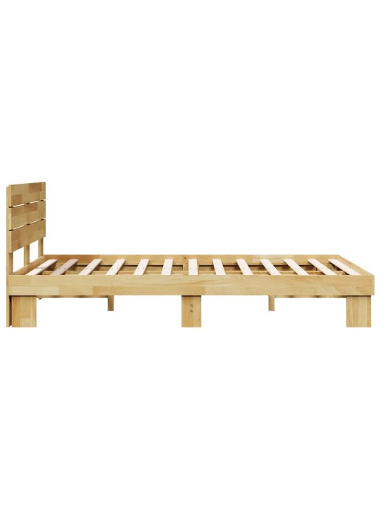 Gultas rāmis ar galvgali bez matrača 120x200 cm masīvkoka ozols
