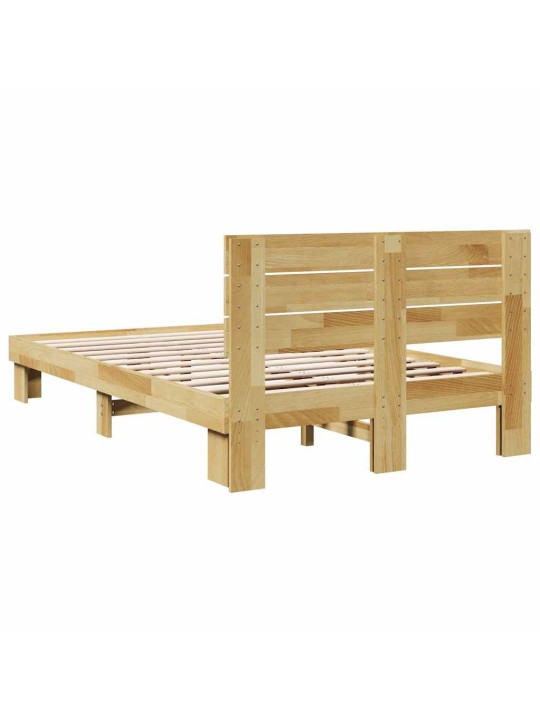 Gultas rāmis ar galvgali bez matrača 120x200 cm masīvkoka ozols