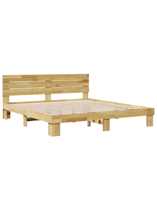 Gultas rāmis ar galvgali bez matrača 180x200 cm masīvkoka ozols