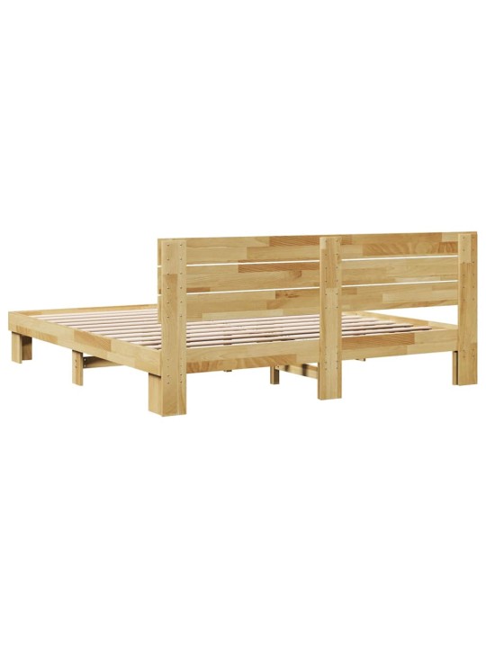 Gultas rāmis ar galvgali bez matrača 180x200 cm masīvkoka ozols