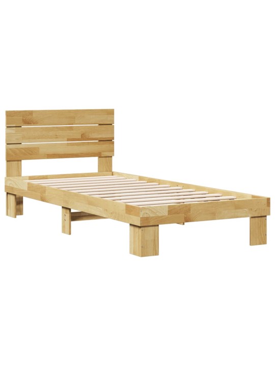 Gultas rāmis ar galvgali bez matrača 75x190 cm masīvkoka ozols
