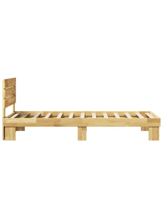 Gultas rāmis ar galvgali bez matrača 75x190 cm masīvkoka ozols