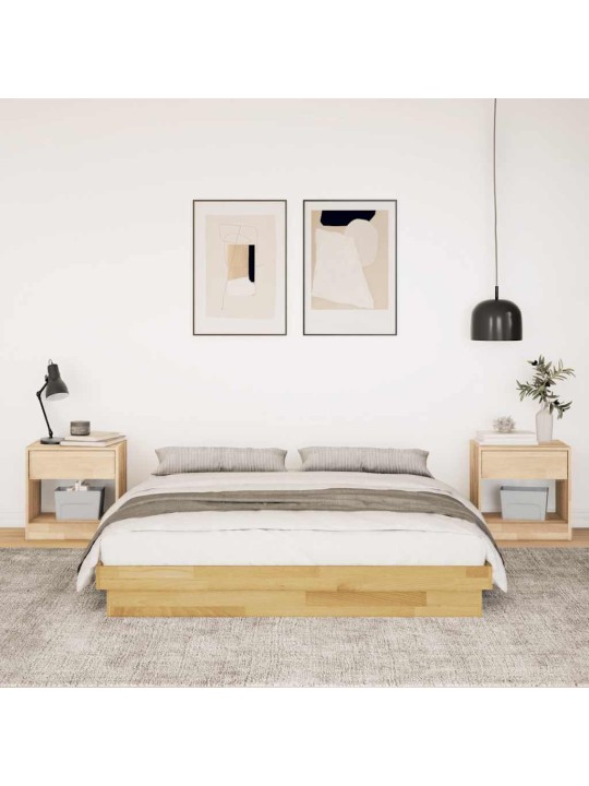 Gultas rāmis bez matrača 150x200 cm masīvkoka ozols