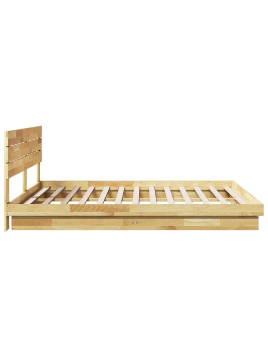Gultas rāmis ar galvgali bez matrača 200x200 cm masīvkoka ozols