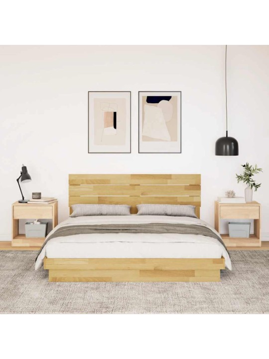 Gultas rāmis ar galvgali bez matrača 160x200 cm masīvkoka ozols
