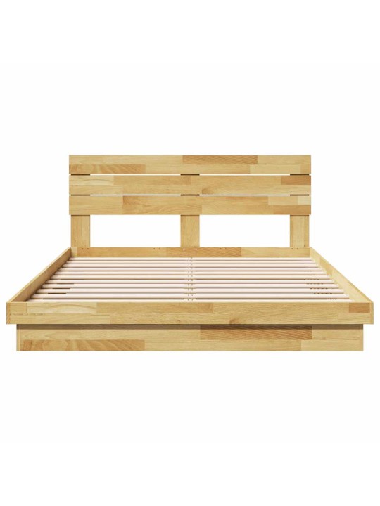Gultas rāmis ar galvgali bez matrača 150x200 cm masīvkoka ozols
