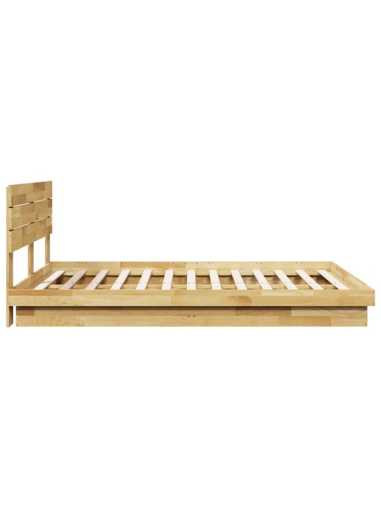 Gultas rāmis ar galvgali bez matrača 150x200 cm masīvkoka ozols