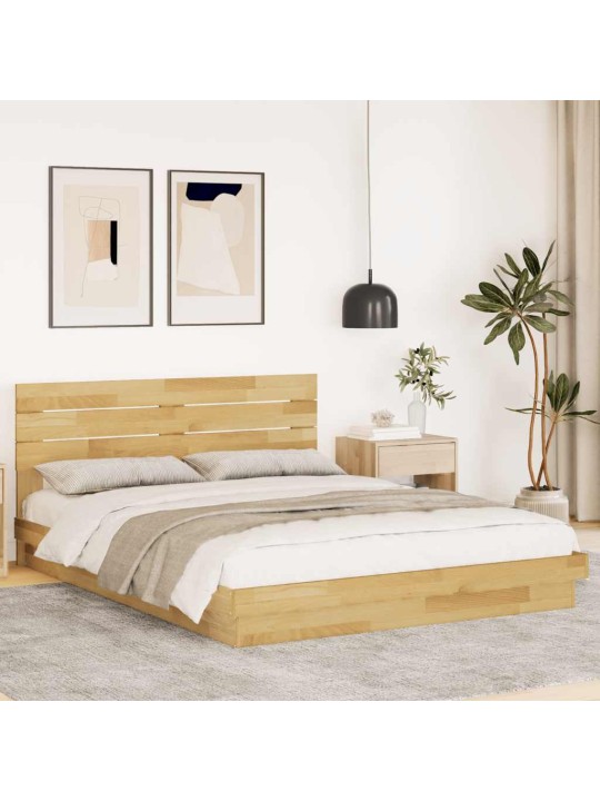 Gultas rāmis ar galvgali bez matrača 150x200 cm masīvkoka ozols