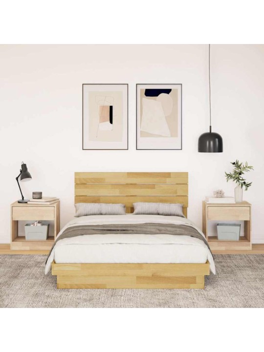 Gultas rāmis ar galvgali bez matrača 120x200 cm masīvkoka ozols