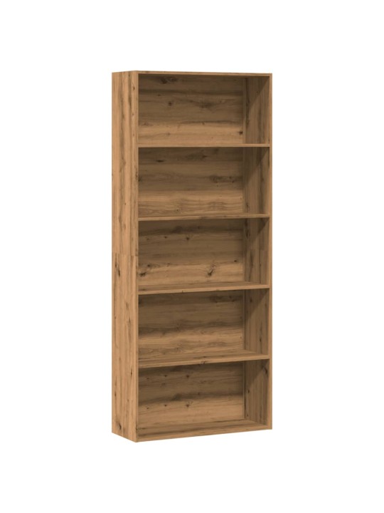 Grāmatu plaukts, koka krāsā, 80x30x189 cm, inženierijas koks