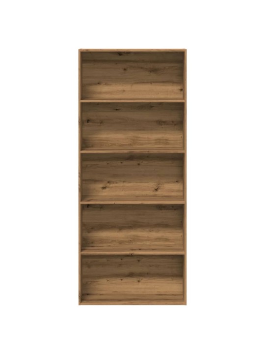 Grāmatu plaukts, koka krāsā, 80x30x189 cm, inženierijas koks