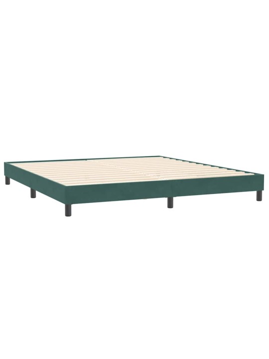 Kontinentālā gulta bez matrača tumši zaļa 200x210 cm samts