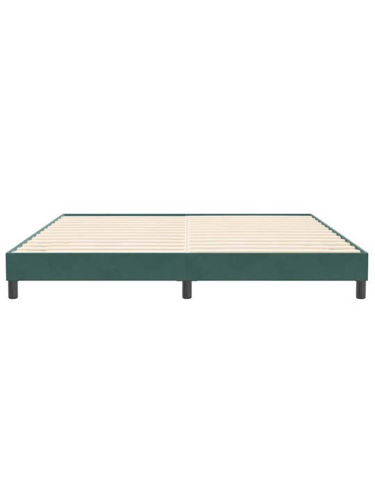 Kontinentālā gulta bez matrača tumši zaļa 200x210 cm samts