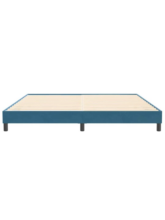 Kontinentālā gulta bez matrača tumši zila 200x210 cm samts