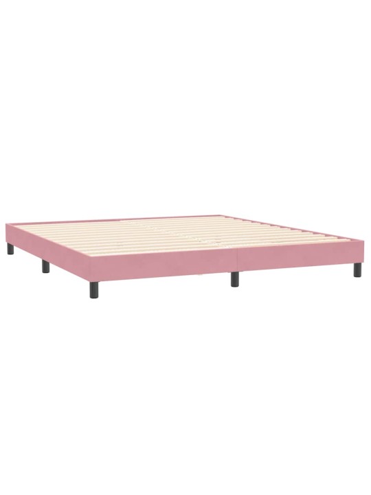 Kontinentālā gulta bez matrača rozā 200x210 cm samts