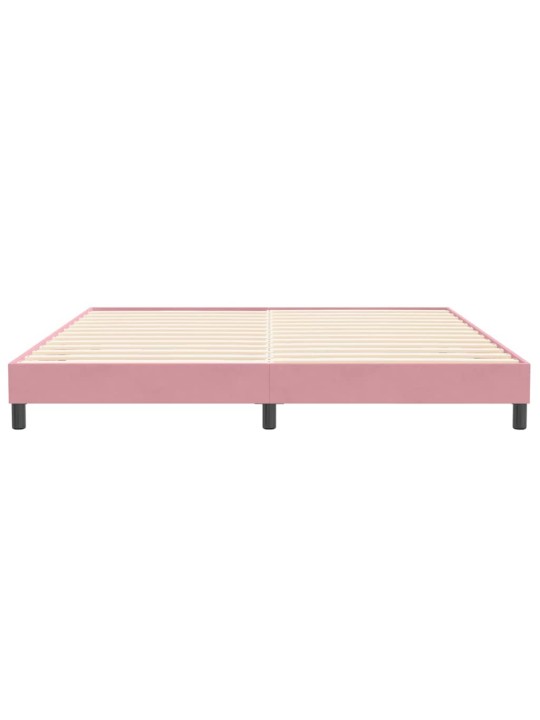 Kontinentālā gulta bez matrača rozā 200x210 cm samts