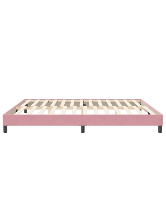 Kontinentālā gulta bez matrača rozā 200x210 cm samts