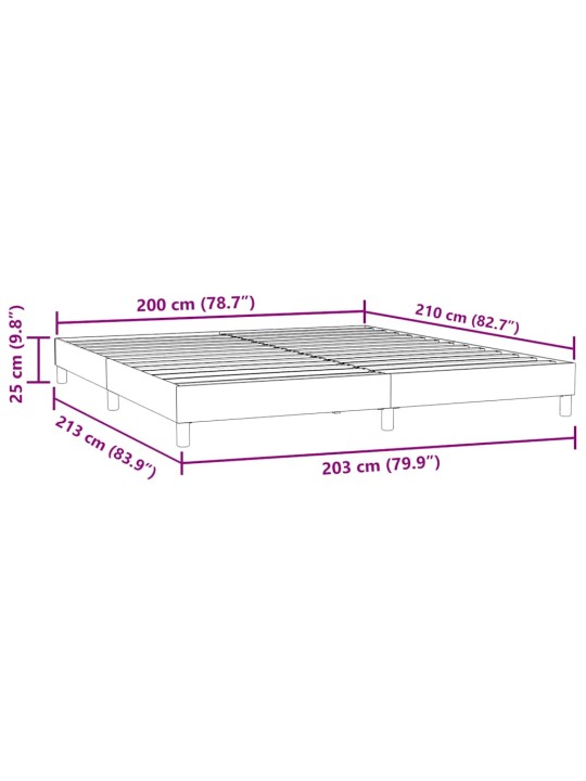Kontinentālā gulta bez matrača rozā 200x210 cm samts