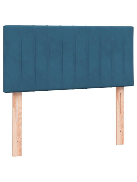 Kontinentālā gulta ar matraci, tumši zils samts, 80x220 cm