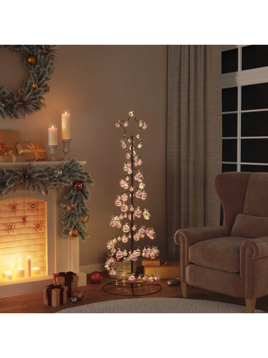 Led ziemassvētku eglīte ar nieciņiem 100 led silti balta 150 cm