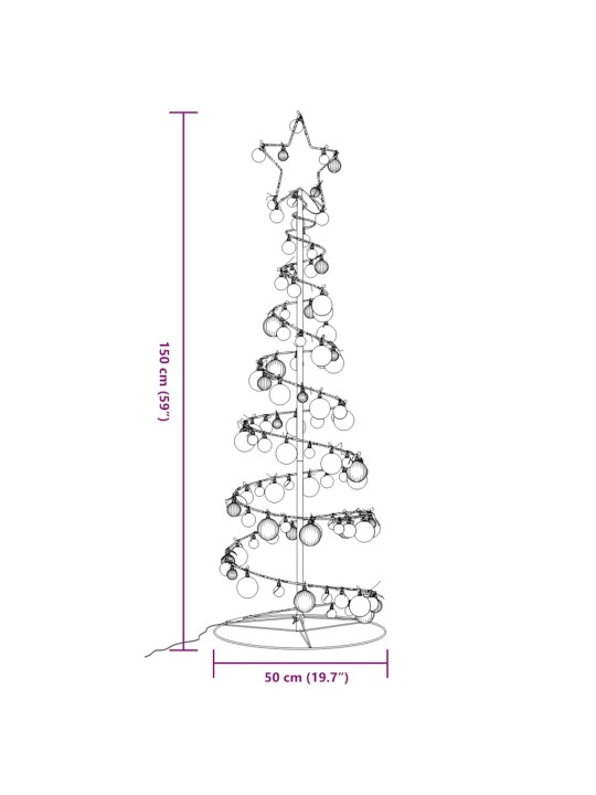 Led ziemassvētku eglīte ar nieciņiem 100 led silti balta 150 cm