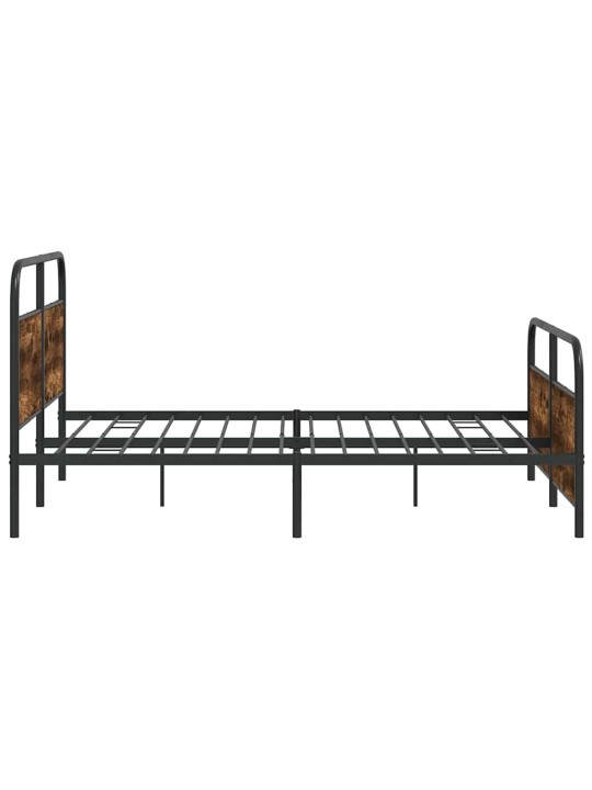 Gultas rāmis bez matrača, metāls, 200x200cm, ozolkoka imitācija