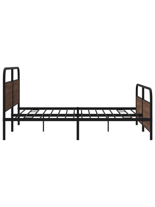 Gultas rāmis bez matrača, metāls, 200x200 cm, ozolkoka krāsa