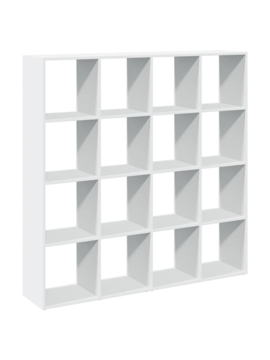 Grāmatu plaukts, balts, 137,5x29x137,5 cm, inženierijas koks