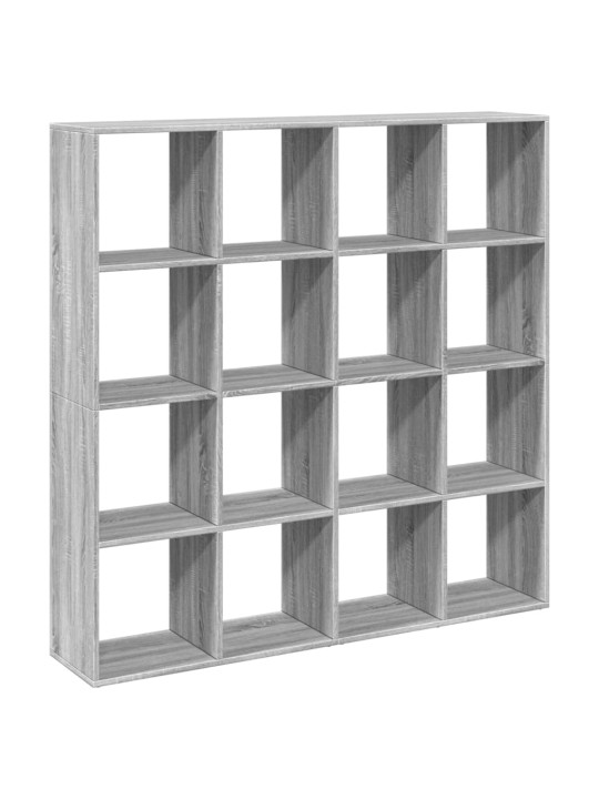 Grāmatu plaukts pelēka koka 137,5x29x137,5 cm inženierijas koks
