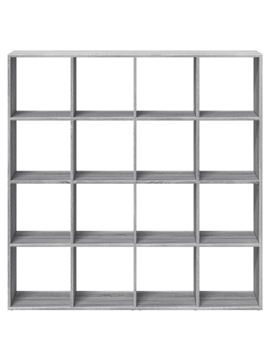 Grāmatu plaukts pelēka koka 137,5x29x137,5 cm inženierijas koks