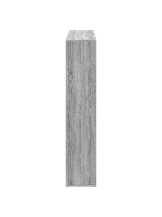 Grāmatu plaukts pelēka koka 137,5x29x137,5 cm inženierijas koks
