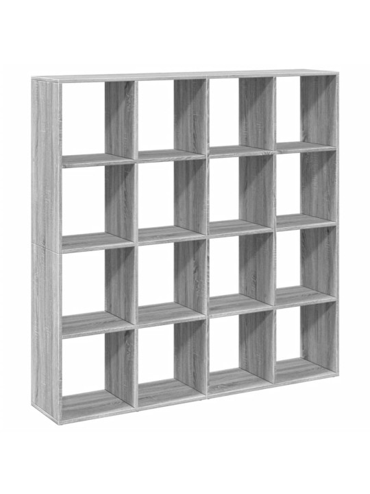 Grāmatu plaukts pelēka koka 137,5x29x137,5 cm inženierijas koks
