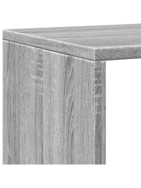 Grāmatu plaukts pelēka koka 137,5x29x137,5 cm inženierijas koks