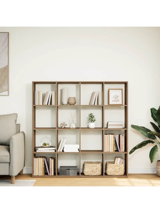 Grāmatu plaukts koka krāsā 137,5x29x137,5 cm inženierijas koks
