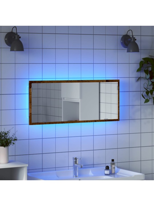 Vannasistabas spogulis ar led, veca koka, 100x8,5x37 cm, koks