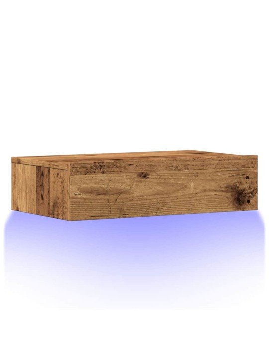 Tv skapītis ar led lampiņām, veca koka, 60x35x15,5 cm