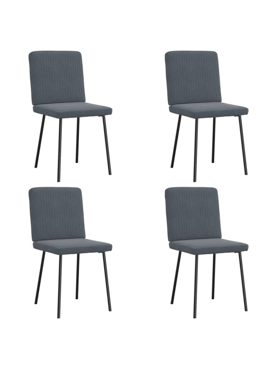 Virtuves krēsli, 4 gab., tumši pelēks samts