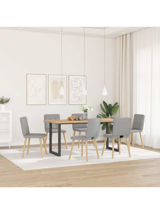 Virtuves krēsli, 6 gab., mākonis pelēks audums