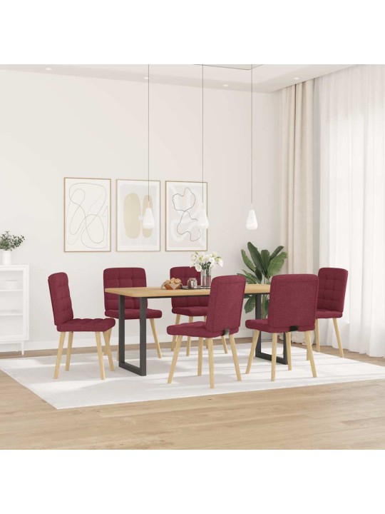 Virtuves krēsli, 6 gab., vīnsarkans audums