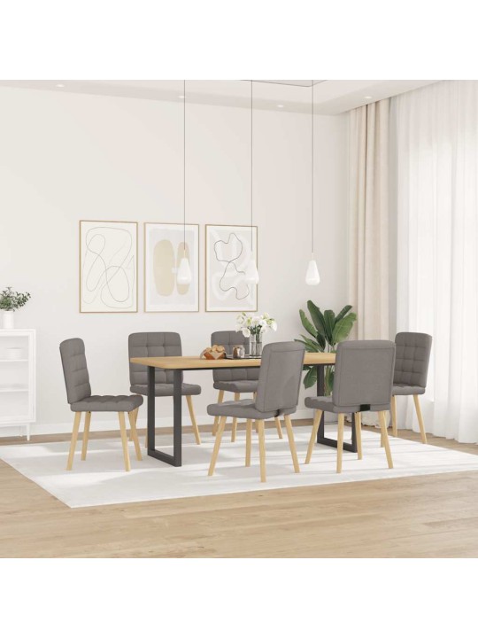 Virtuves krēsli, 6 gab., pelēkbrūns audums