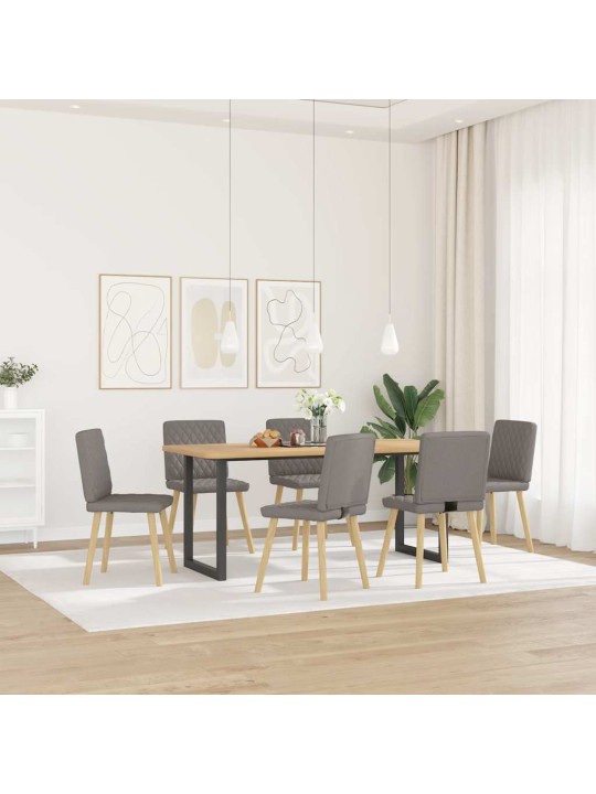 Virtuves krēsli, 6 gab., pelēkbrūns audums