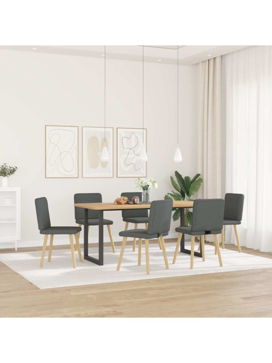 Virtuves krēsli, 6 gab., tumši pelēks audums