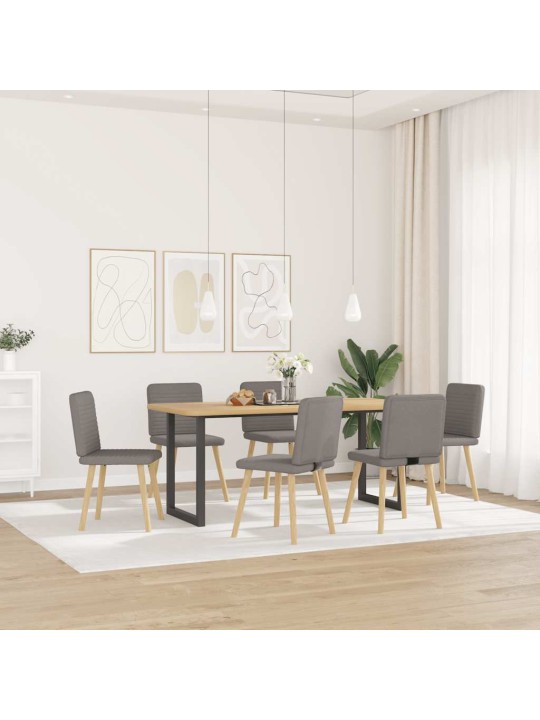 Virtuves krēsli, 6 gab., pelēkbrūns audums