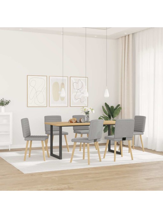Virtuves krēsli, 6 gab., mākonis pelēks audums