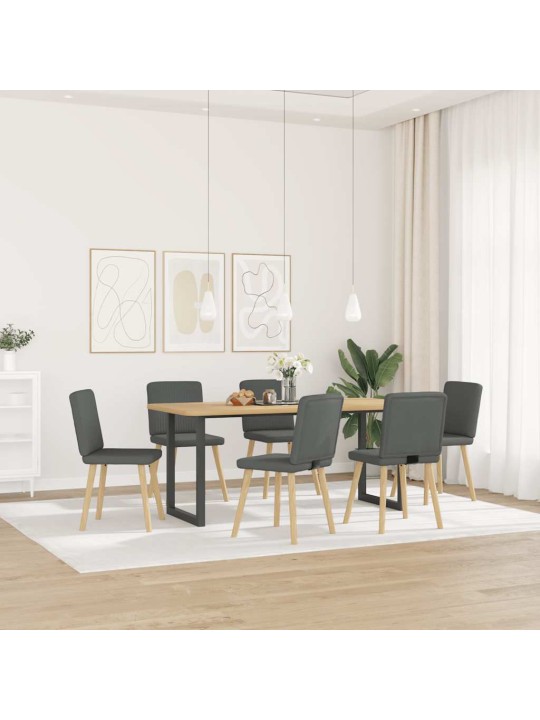 Virtuves krēsli, 6 gab., tumši pelēks audums