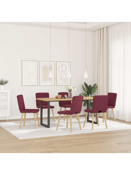 Virtuves krēsli, 6 gab., vīnsarkans audums