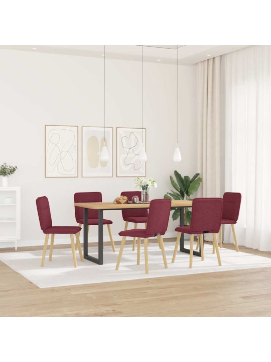 Virtuves krēsli, 6 gab., vīnsarkans audums